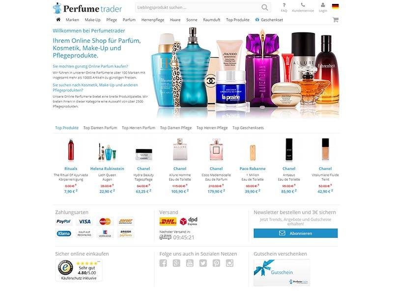 Perfumetrader 德国顶级香水化妆品购物网站