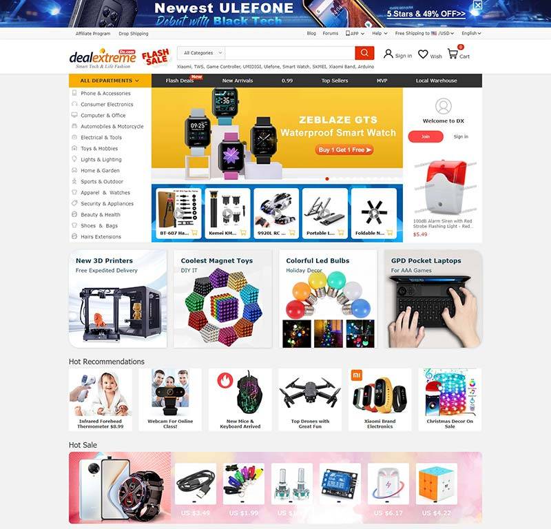 DealeXtreme EU 中国综合性跨境电商购物网站