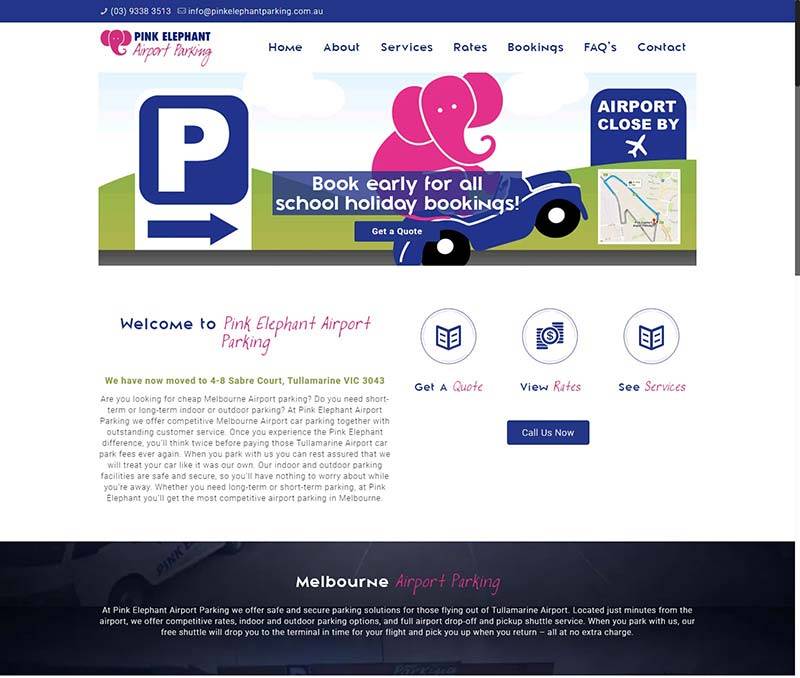 Pink Elephant Parking 英国机场停车预订服务网站