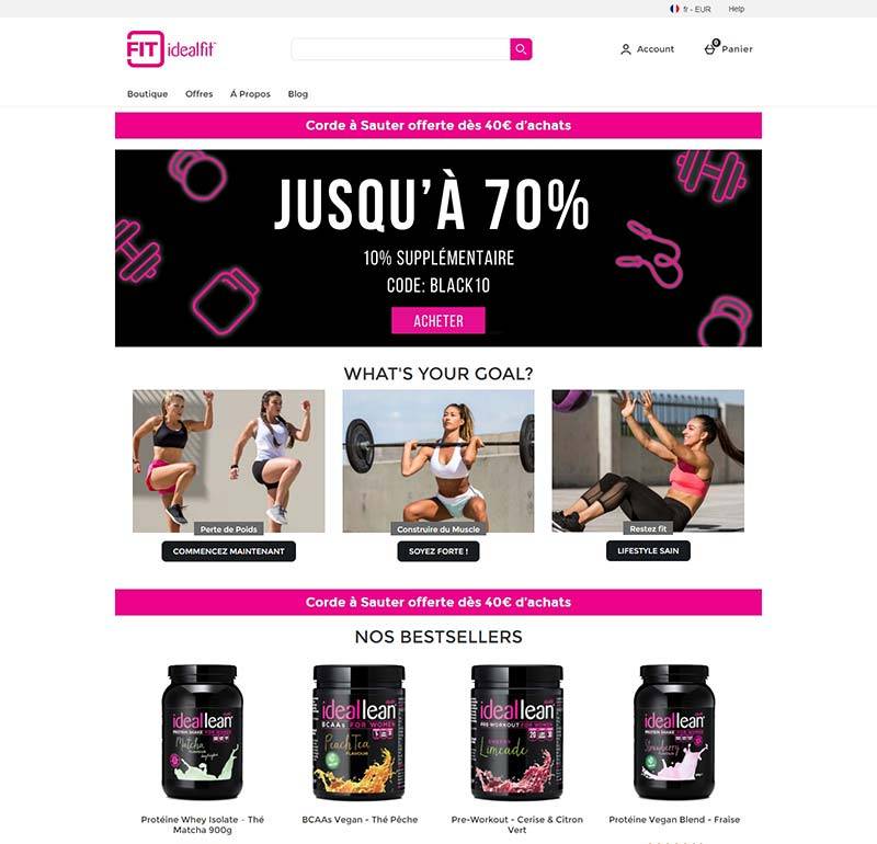 Idealfit FR  美国女性健康及健身品牌购物法国站