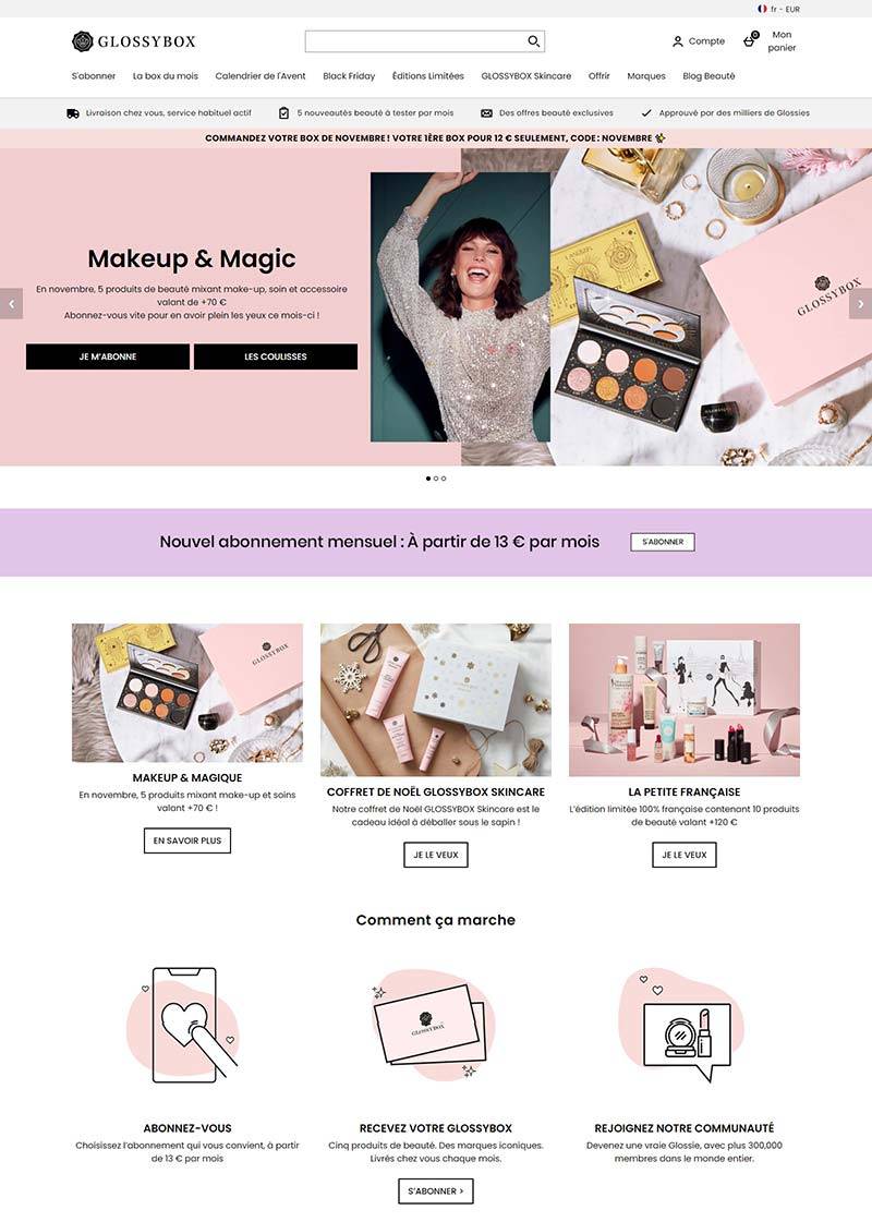 Glossybox FR 法国高端美妆品牌购物网站