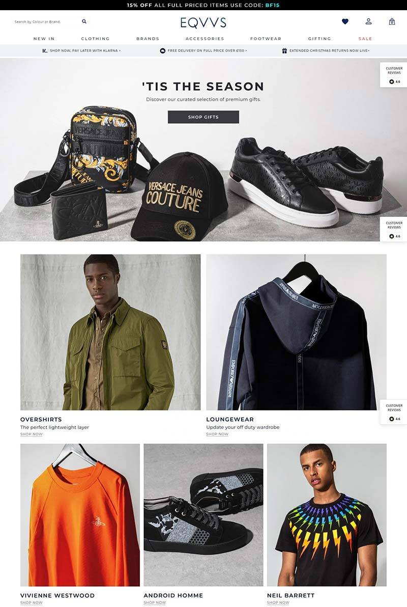 EQVVS 英国设计师品牌服饰购物网站