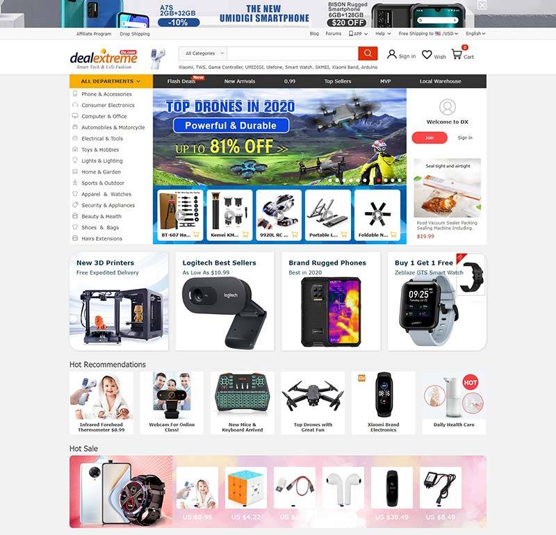 DX-DealeXtreme 国内高品质产品外贸购物网站