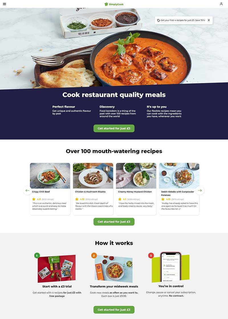 Simply Cook 英国知名食材一站式服务网站