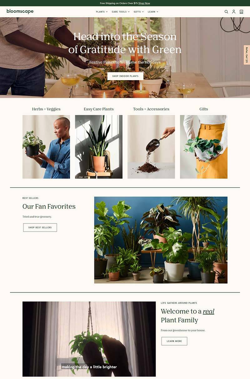 Bloomscape 美国品牌绿植盆栽购物网站