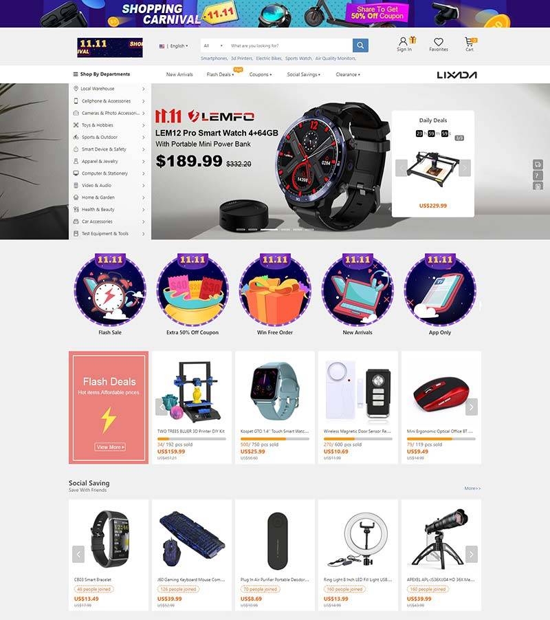 TOMTOP 电子产品跨境电商购物网站