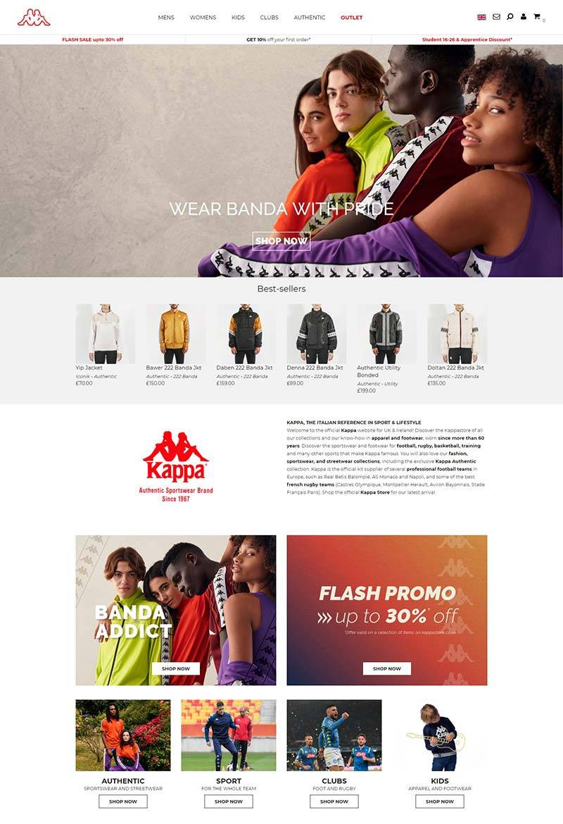 Kappa 意大利运动休闲服饰品牌网站