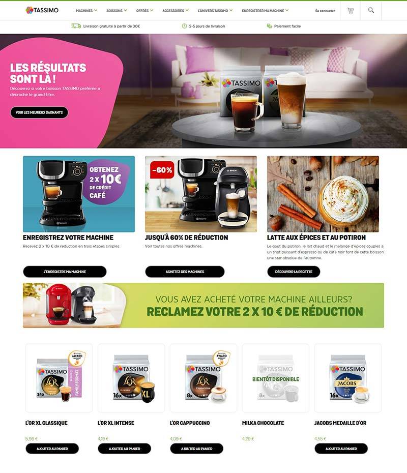 Tassimo FR 德国胶囊咖啡机法国购物网站