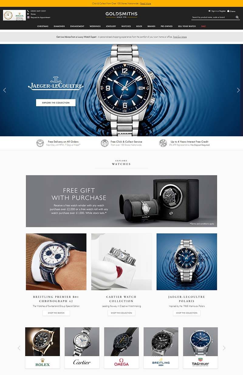 Goldsmiths 英国高端手表及饰品购物网站