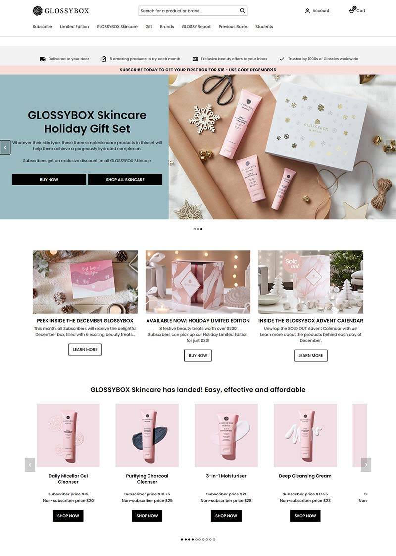 GLOSSYBOX 德国高端美妆品牌购物官网