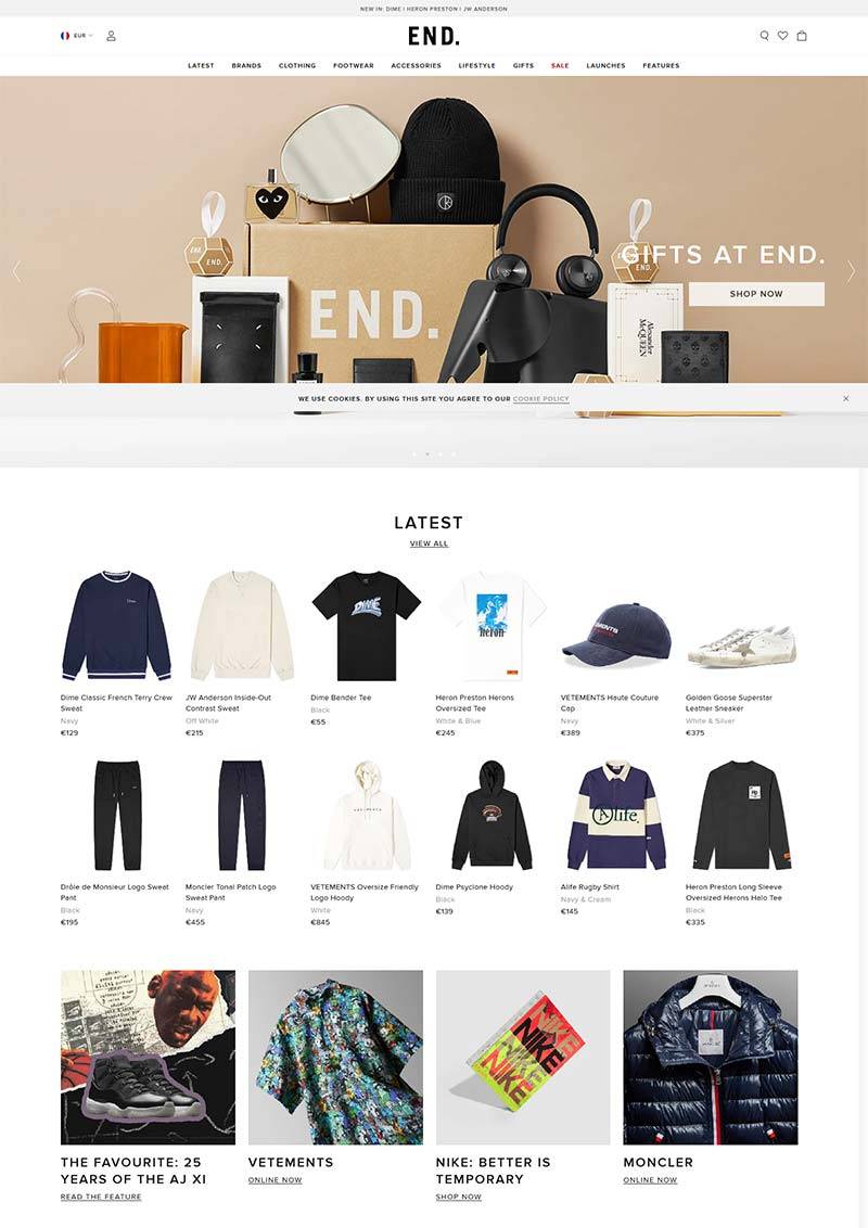 End Clothing 英国时尚品牌服饰鞋帽购物网站