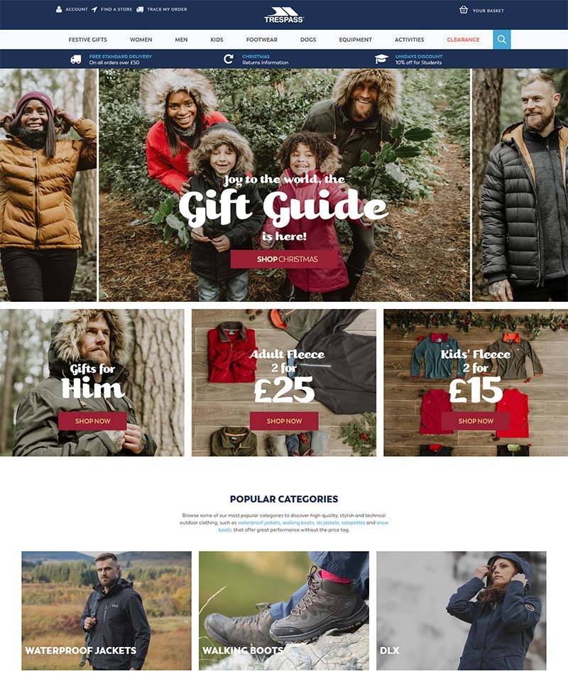 Trespass 英国滑雪服装品牌购物网站