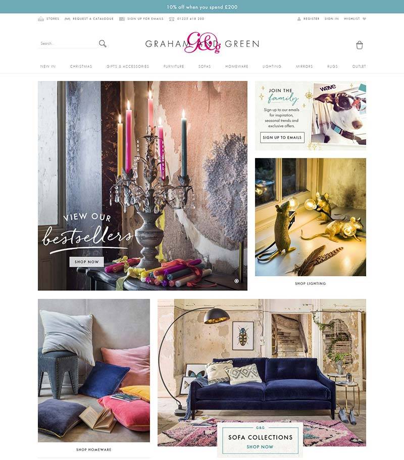 Graham & Green 英国家居装饰产品购物网站