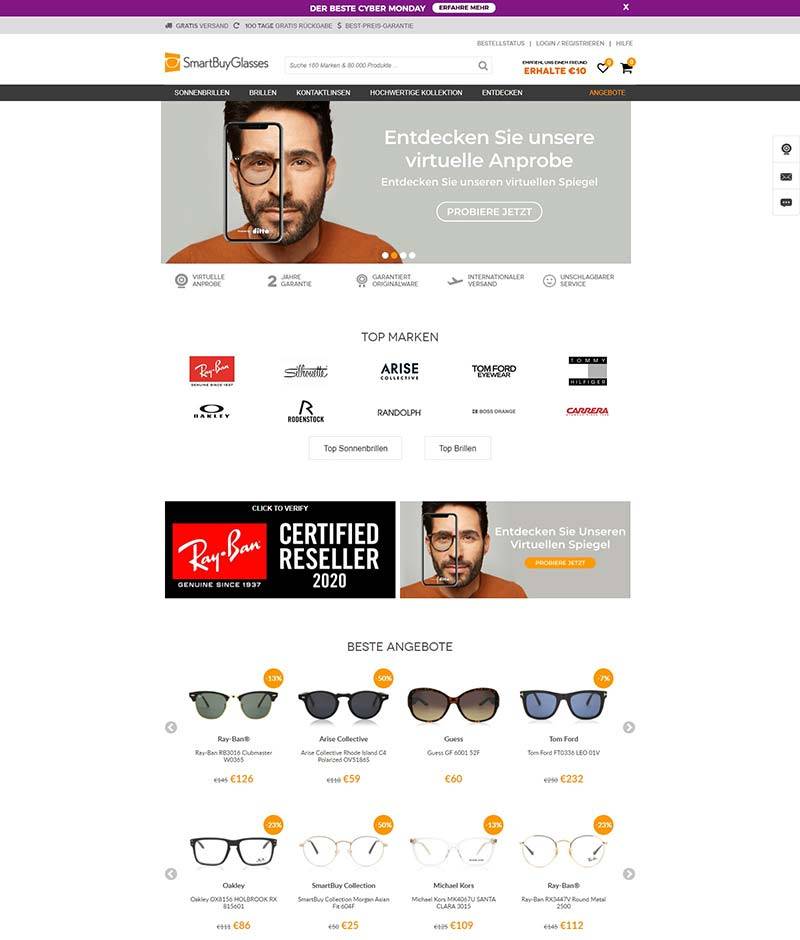 SmartBuyGlasses DE  比利时太阳镜品牌购物德国官网