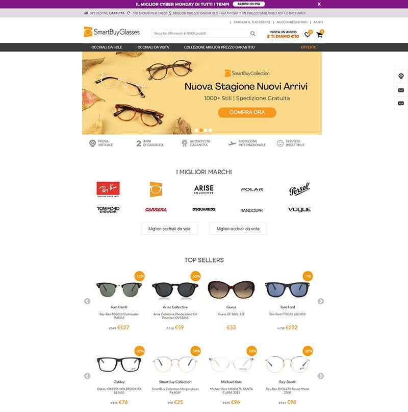 SmartBuyGlasses IT  比利时太阳镜品牌购物意大利官网