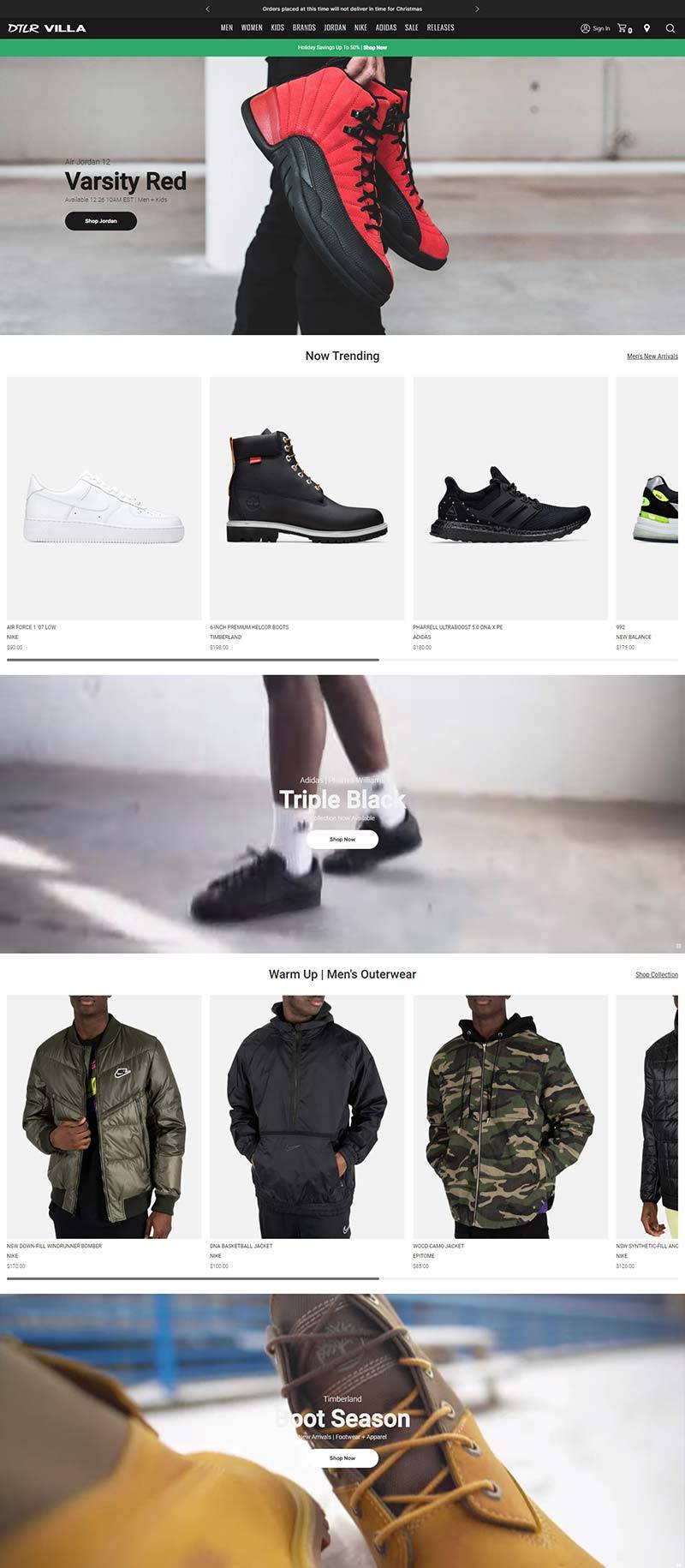 DTLR Villa 美国品牌运动鞋购物网站