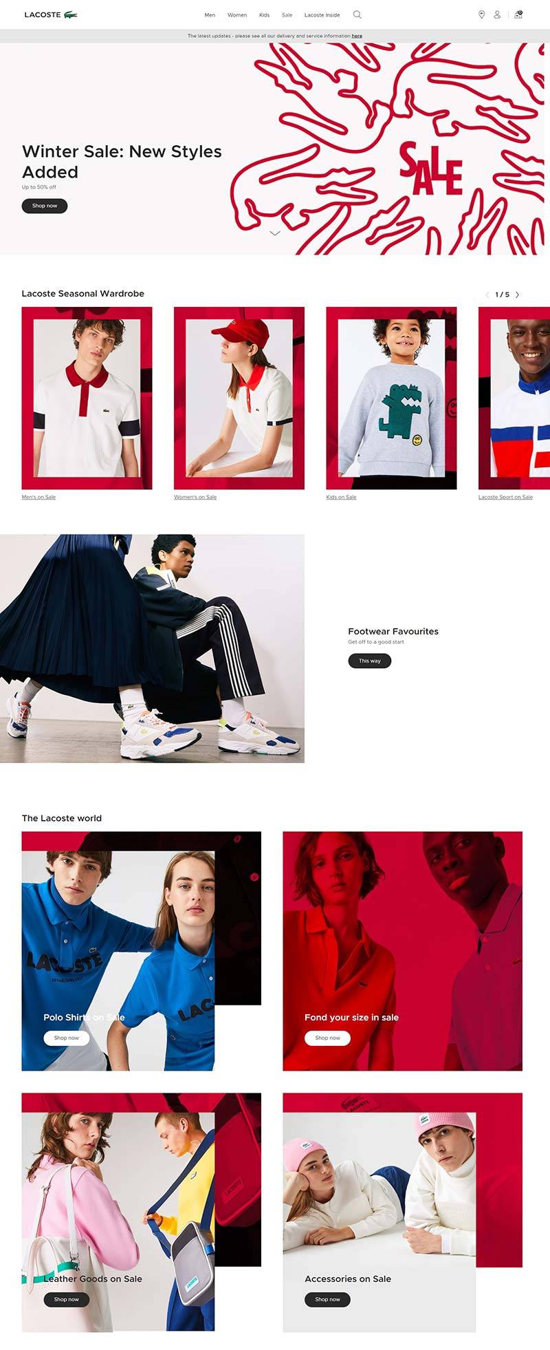 Lacoste 法国鳄鱼服饰品牌网站