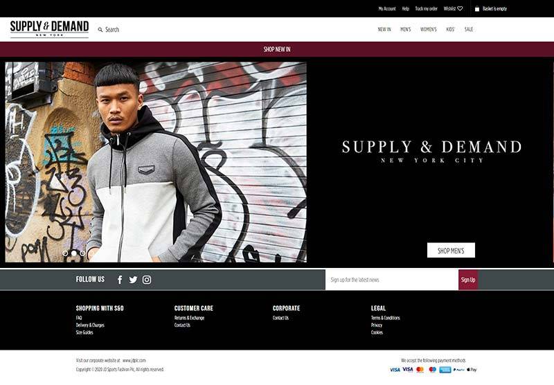 Supply & Demand 英国街头服饰品牌购物网站
