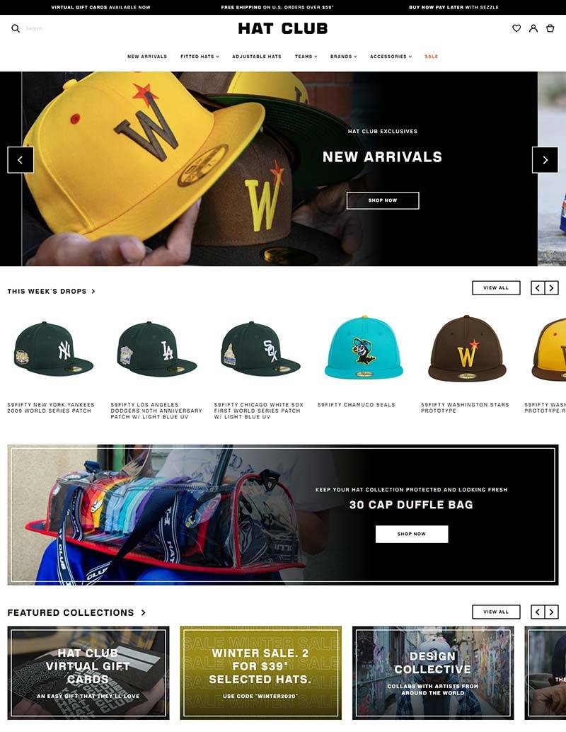 Hat Club 美国时尚运动帽品牌网站