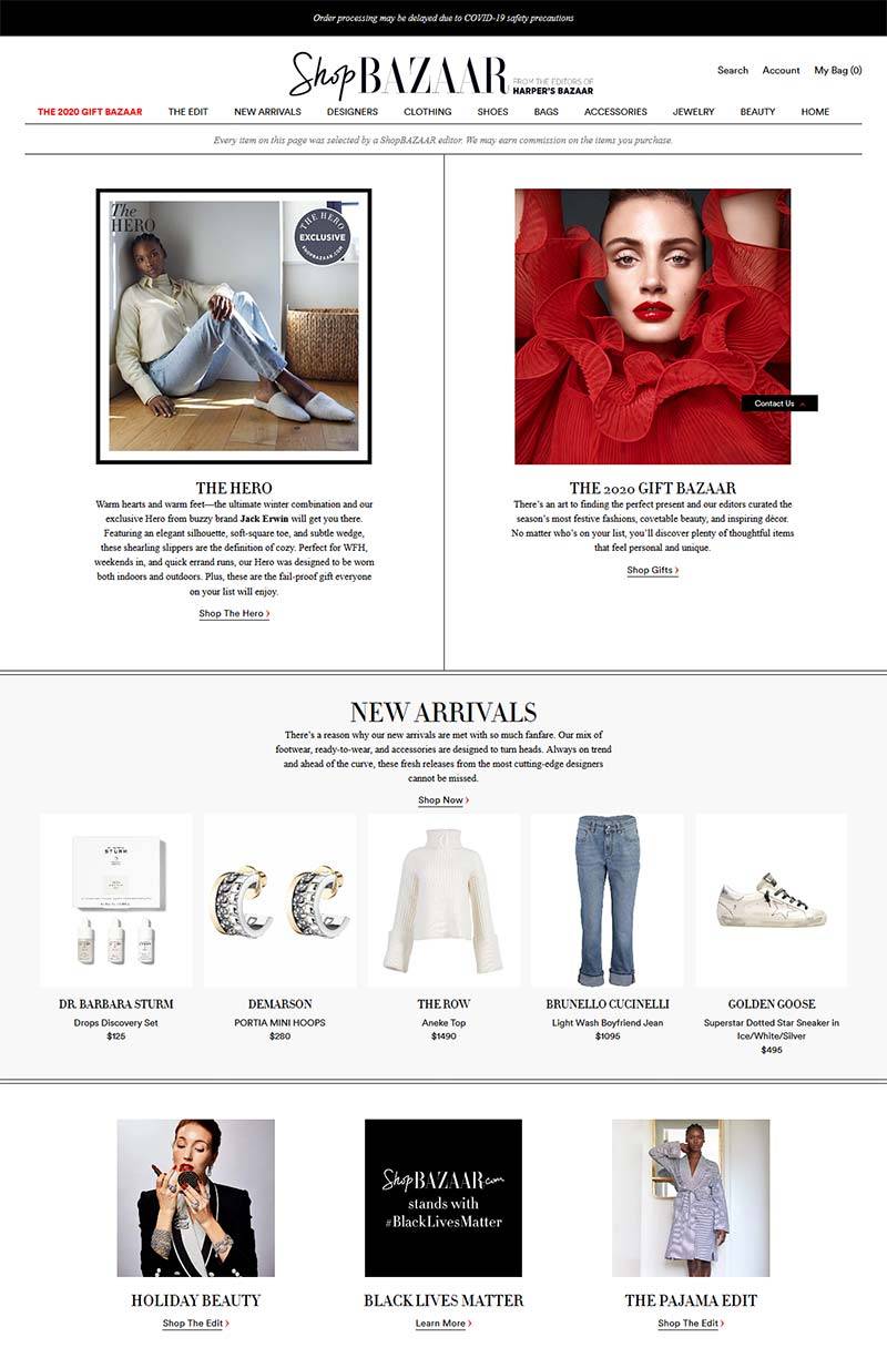 Shop Bazaar 美国时尚芭莎杂志旗下购物网站