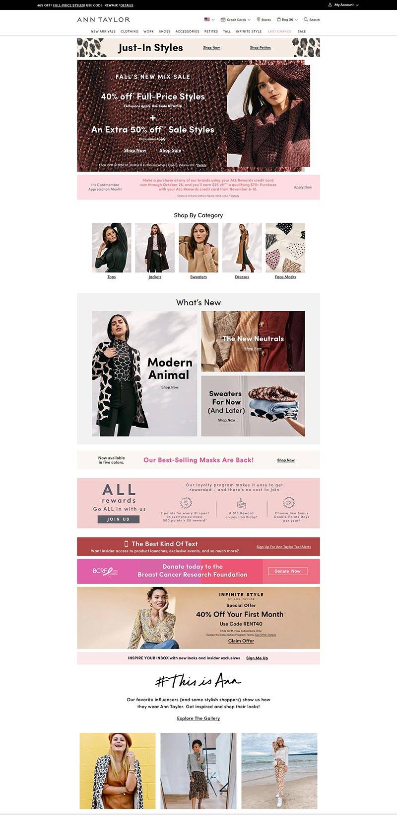 Ann Taylor 美国高档女性品牌购物网站