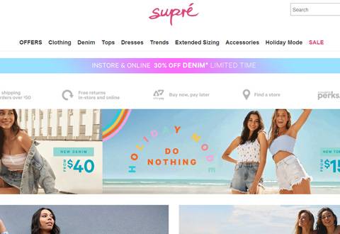 Supre 新西兰女装品牌网站