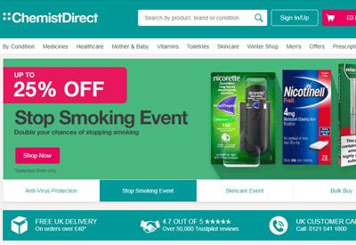 Chemist Direct英国网上药品商店网站