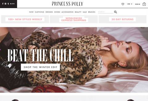 Princess Polly 澳大利亚时尚精品购物网站