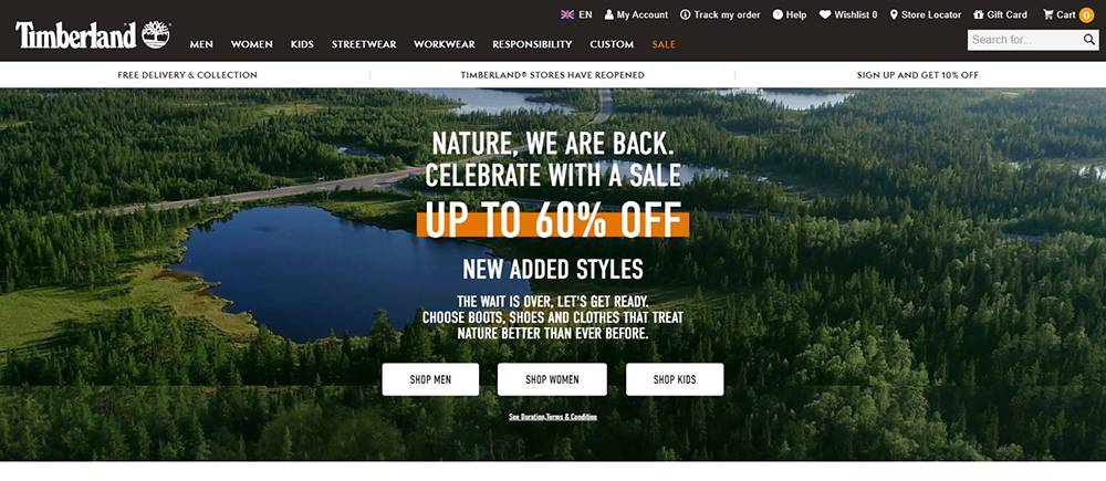 Timberland UK  全球领先的户外品牌网站