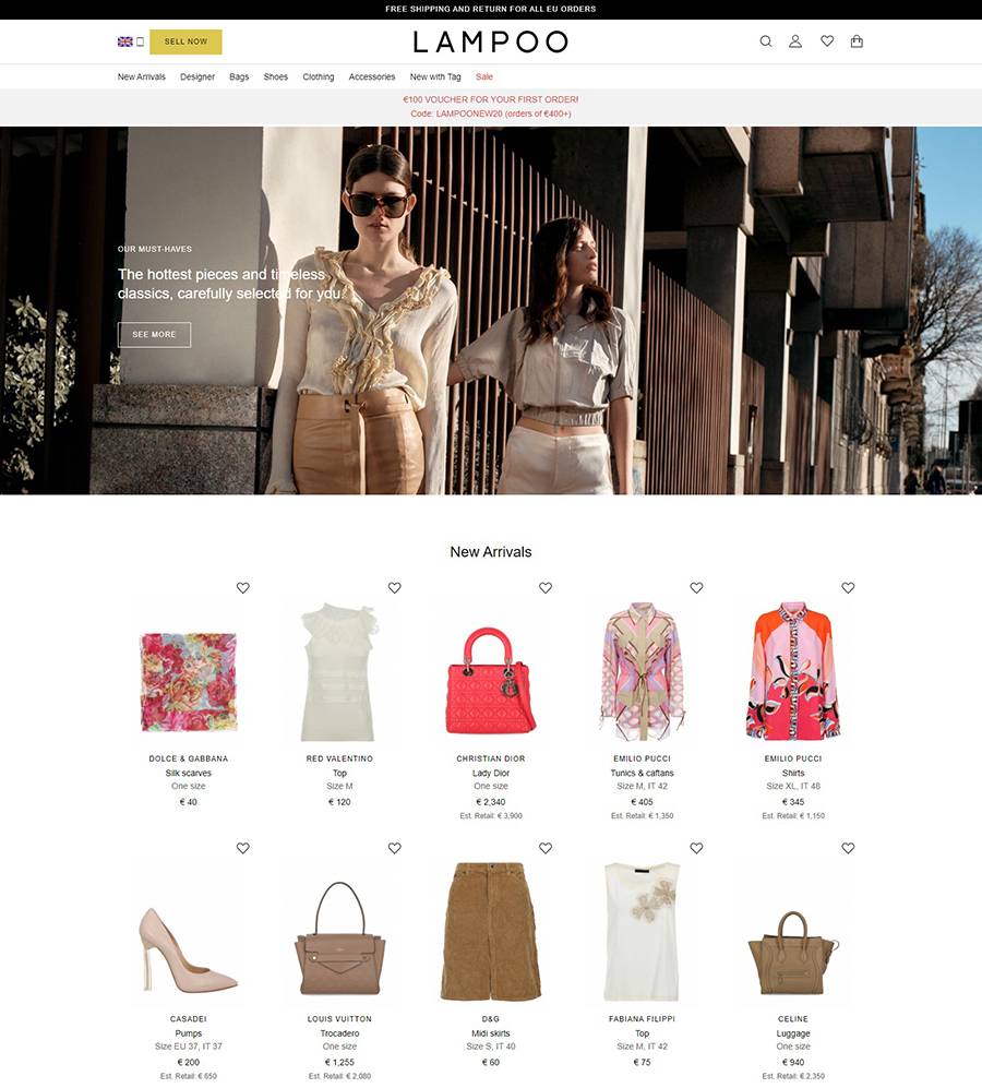 Lampoo 奢华时装购物网站