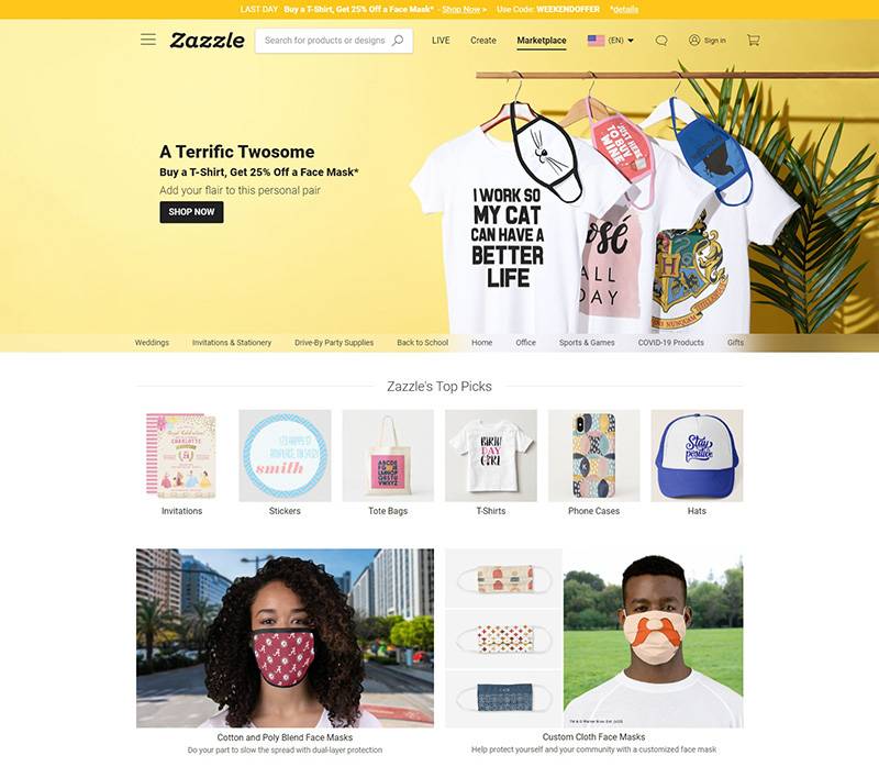 Zazzle 个性化创意定制产品网站