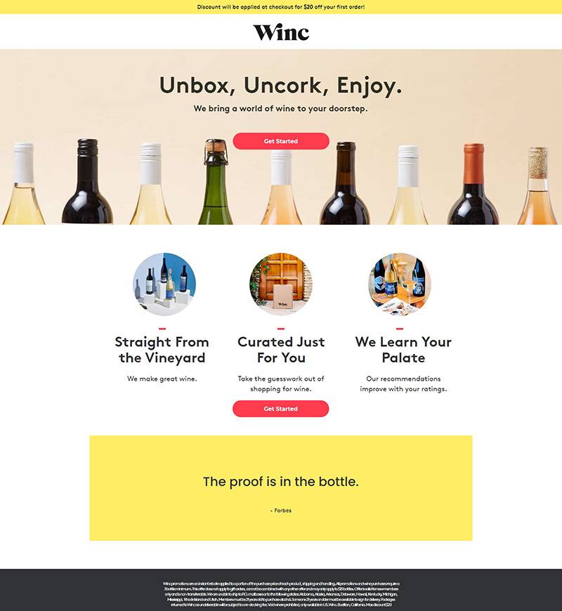 Winc Affiliate  美国葡萄酒折扣购物网站