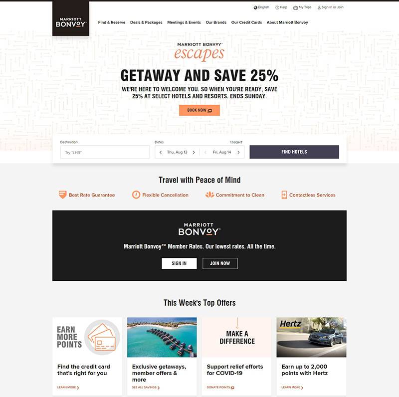 Marriott Bonvoy 万豪国际酒店在线订购网站