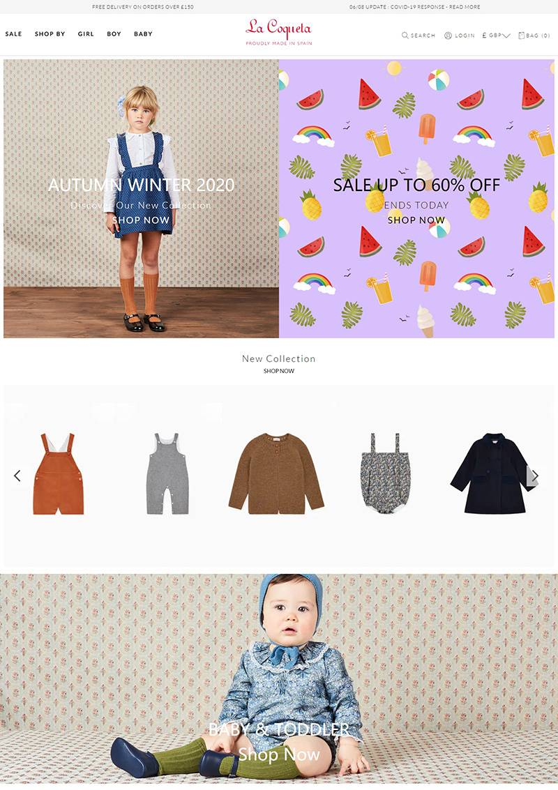 La Coqueta  西班牙精品童装服装品牌网站