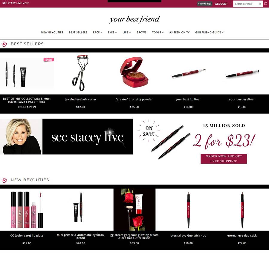YBF Beauty 美国知名彩妆品牌网站