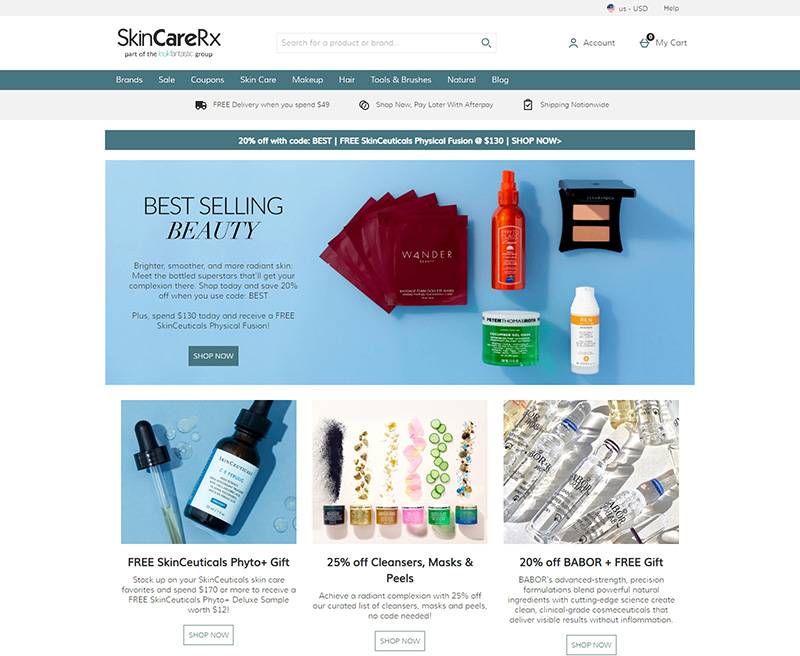 SkinCareRx 美国护肤品专营网站