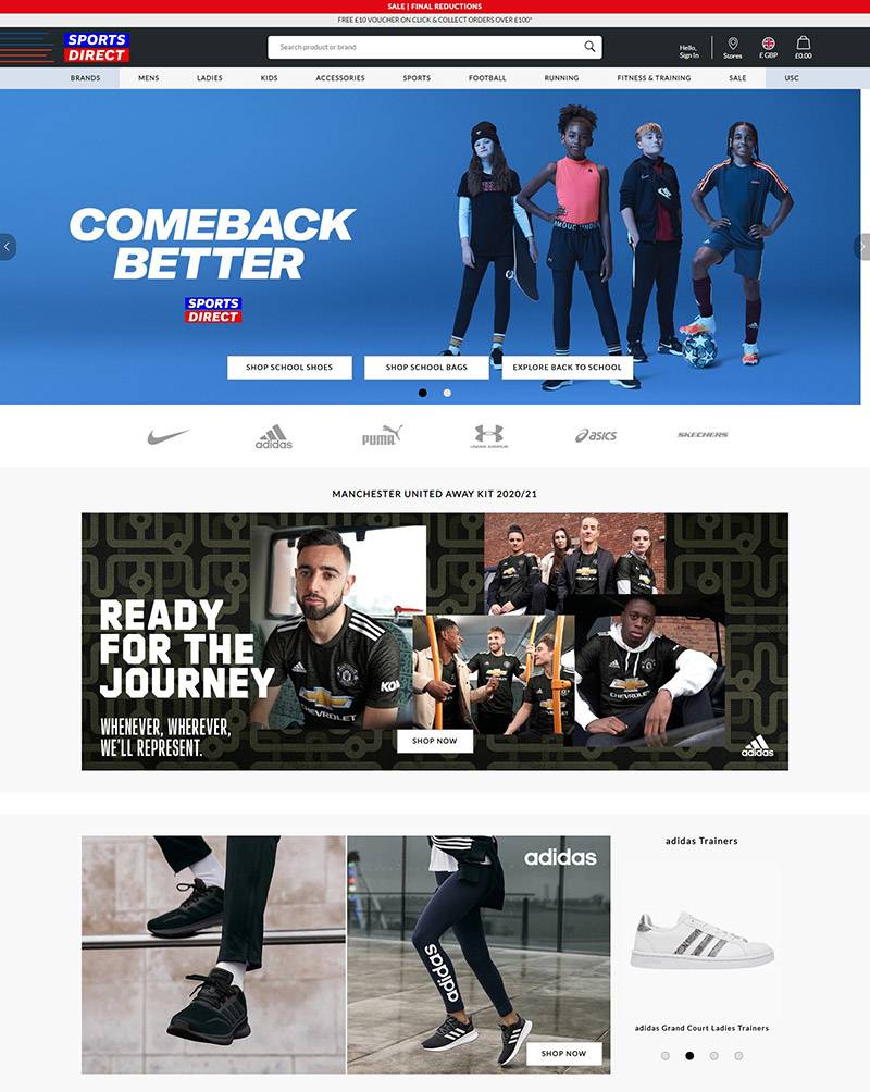 Sportsdirect 英国著名体育用品零售网站