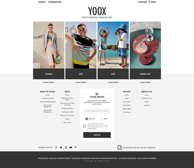 Yoox.com  全球时尚品牌购物网站