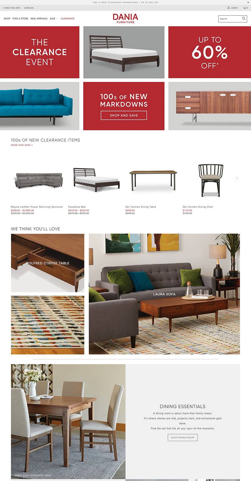 Dania Furniture 达尼亚家具品牌网站