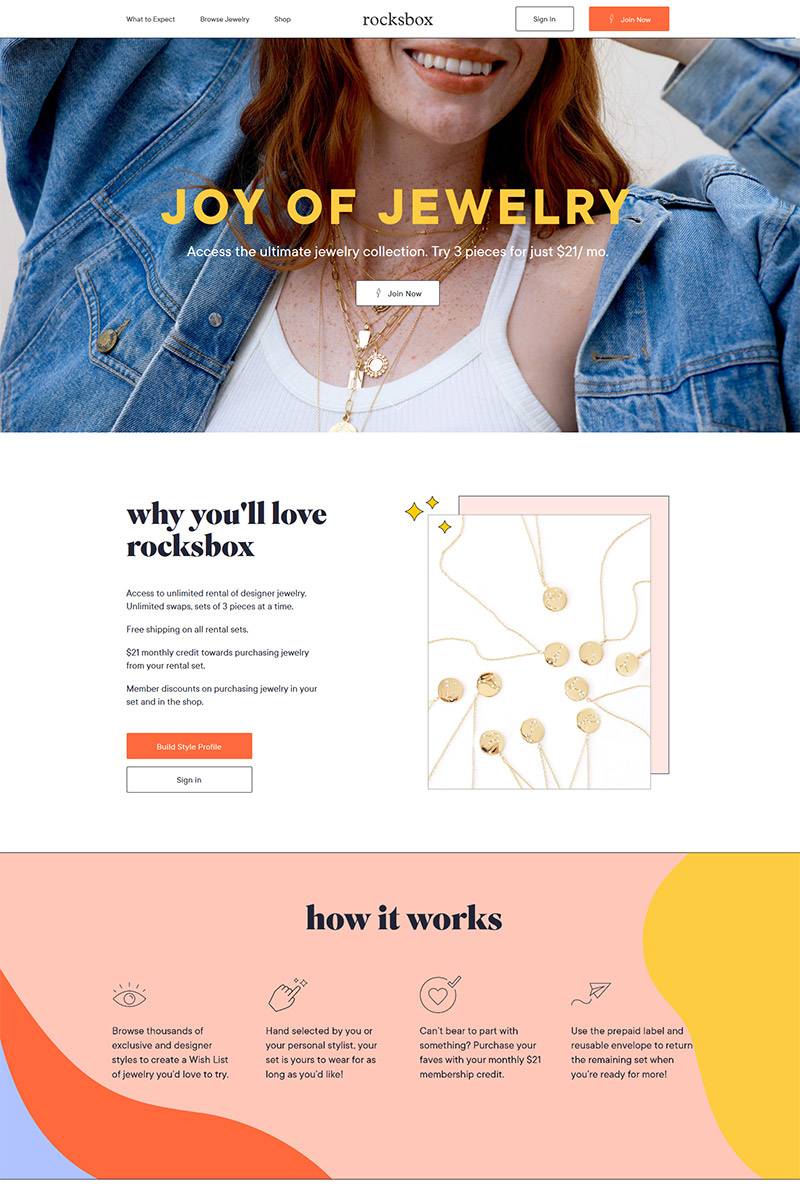 Rocksbox 美国珠宝设计定制品牌网站