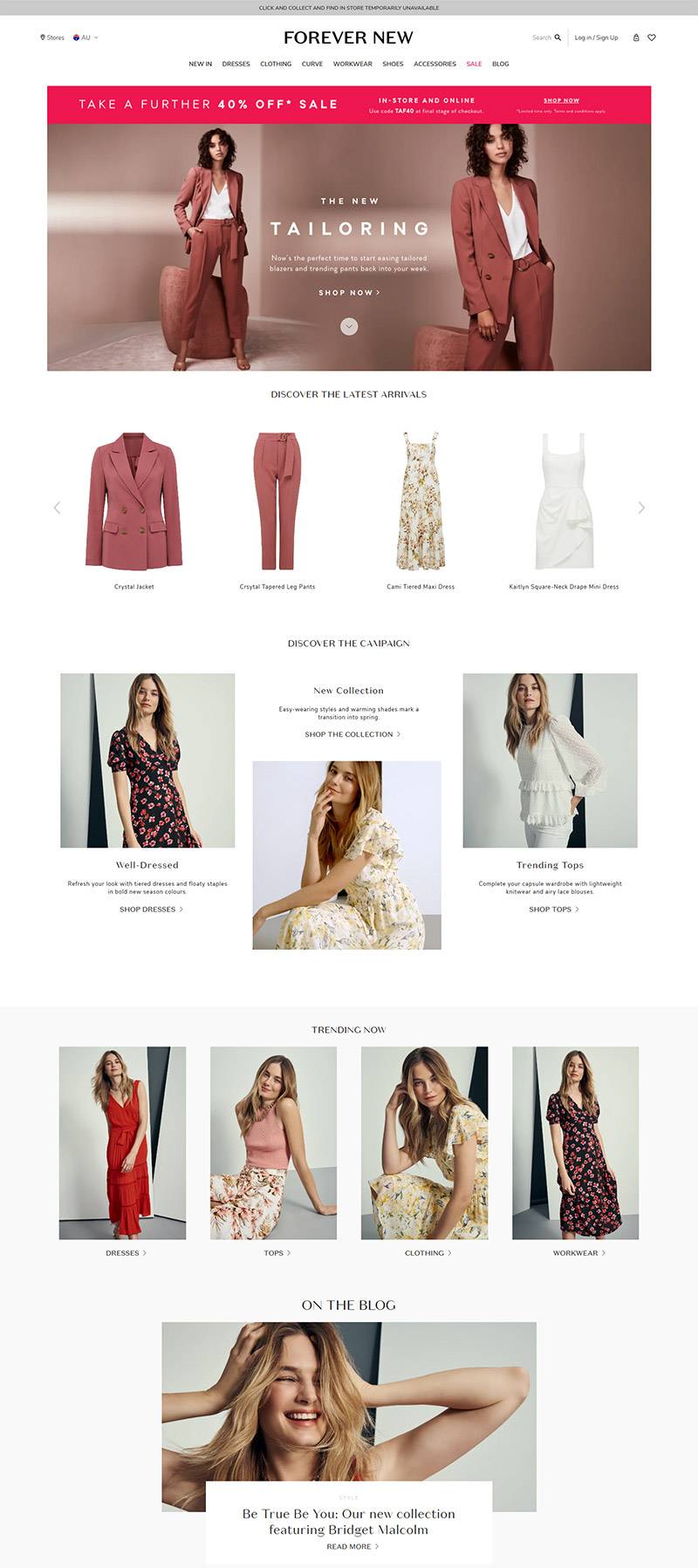 Ever New 澳大利亚女性时装配饰品牌网站