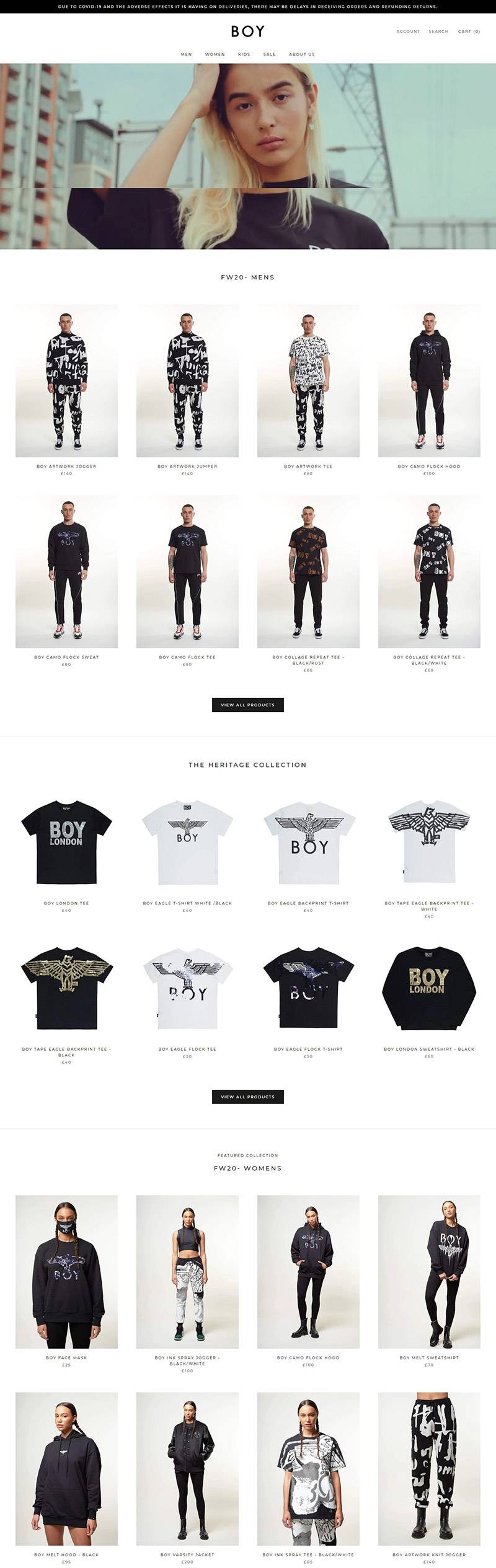 BOY London  英国街头潮流服饰品牌网站