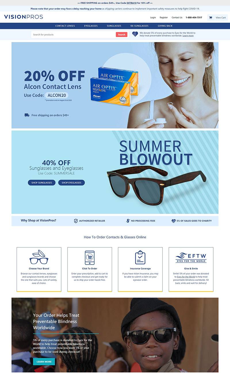 VisionPros US 加拿大品牌眼镜海淘网站