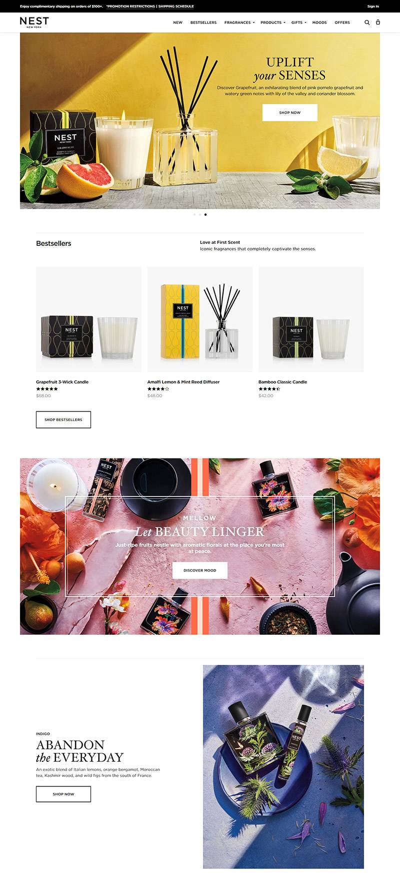 NEST Fragrances 美国奢华香薰品牌网站