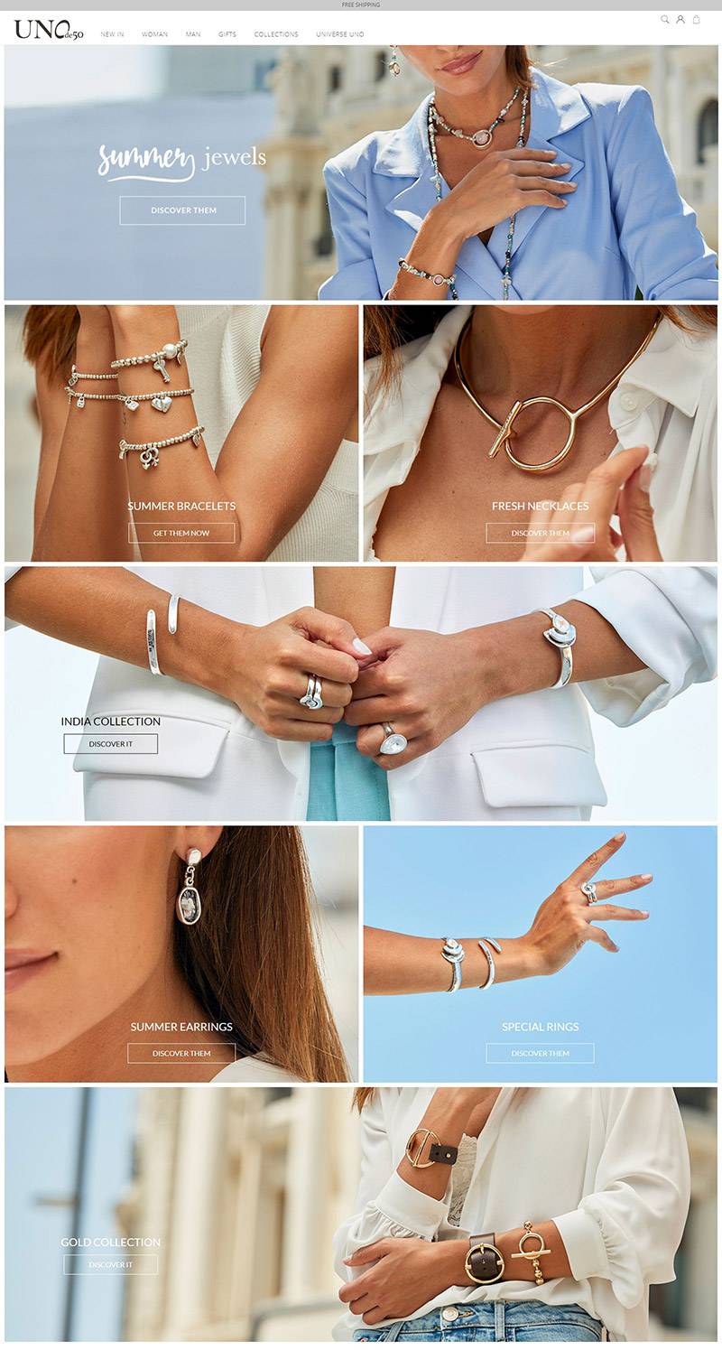 UNOde50 US 西班牙小众珠宝品牌网站