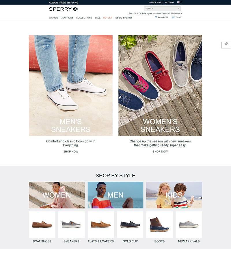 Sperry Top Sider 斯佩里-美国帆船鞋原创品牌网站