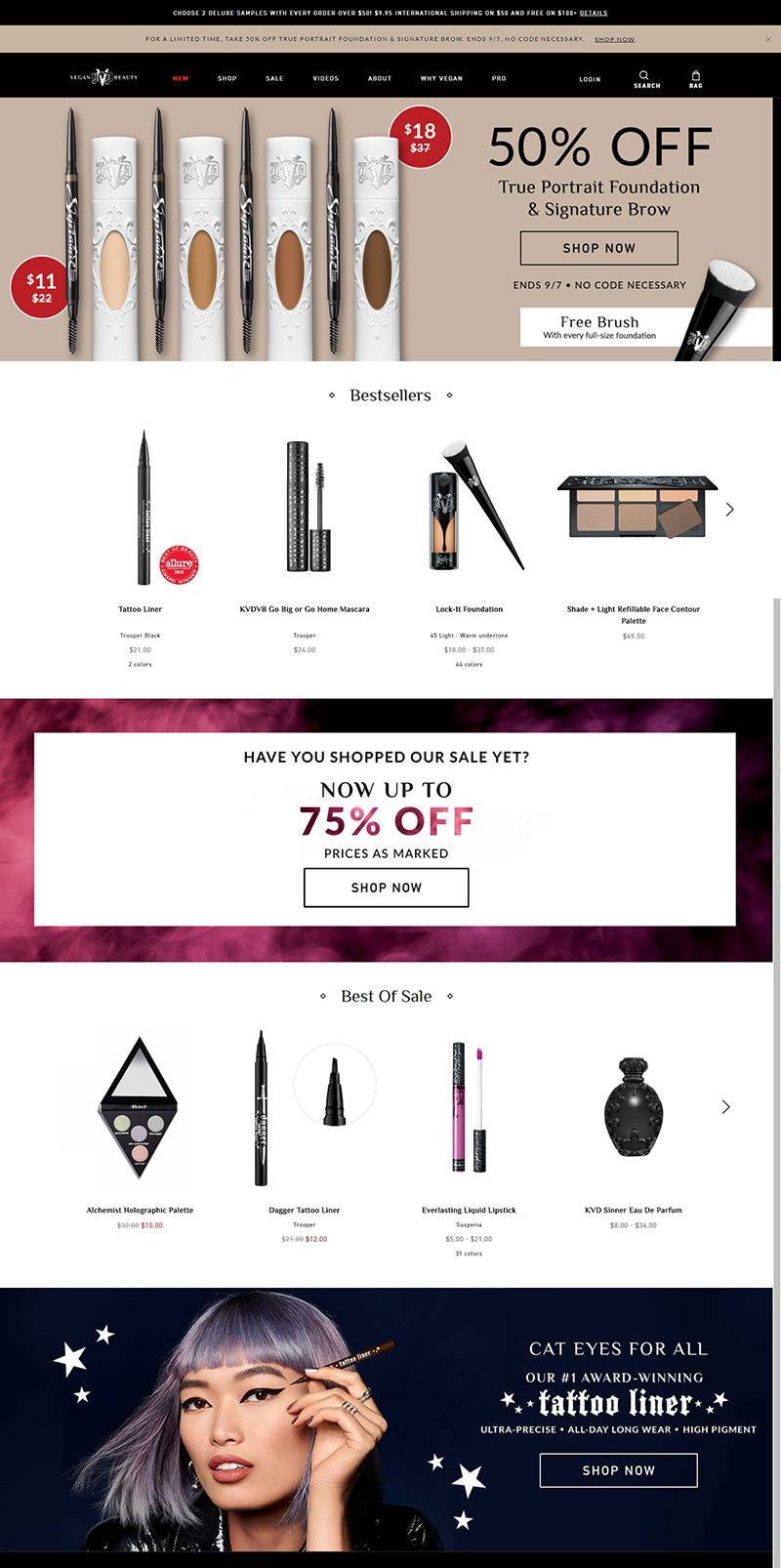 Kat Von D Beauty 美国复古彩妆品牌网站