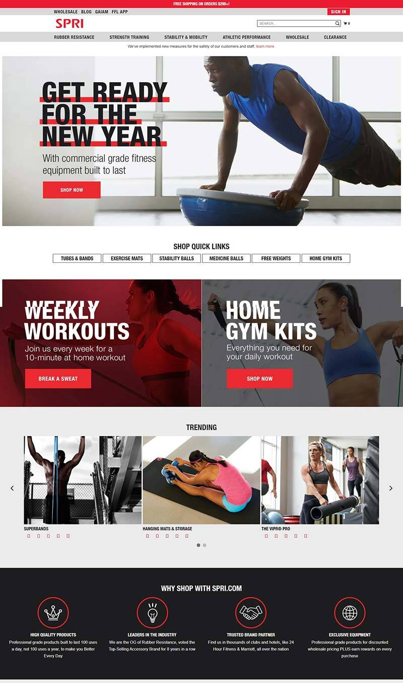 SPRI 美国健身器材购物网站