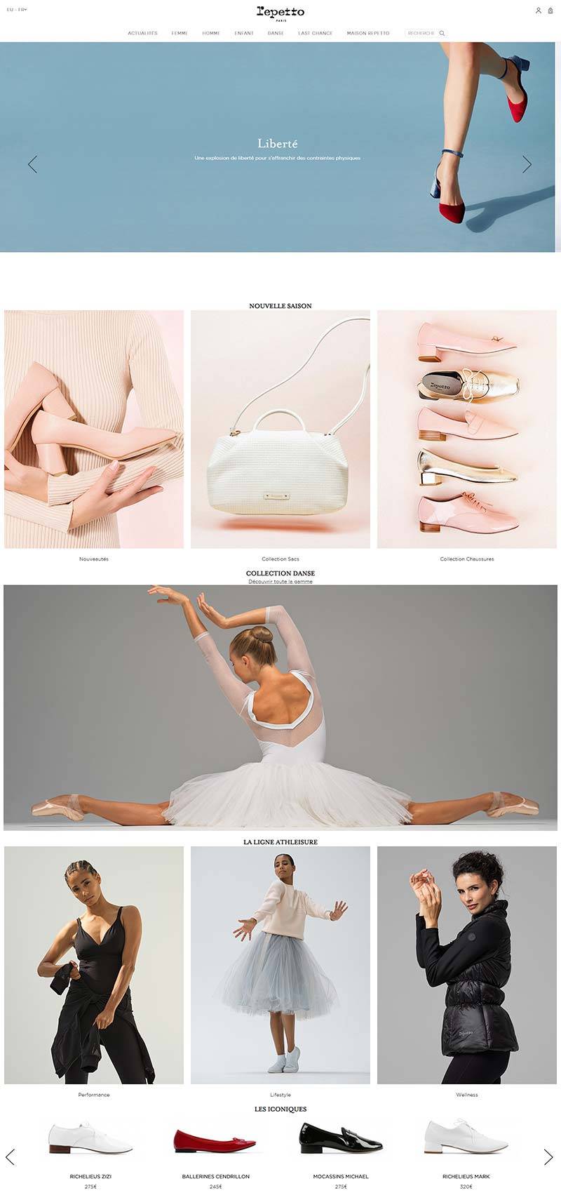 Repetto 法国时尚芭蕾舞鞋品牌网站