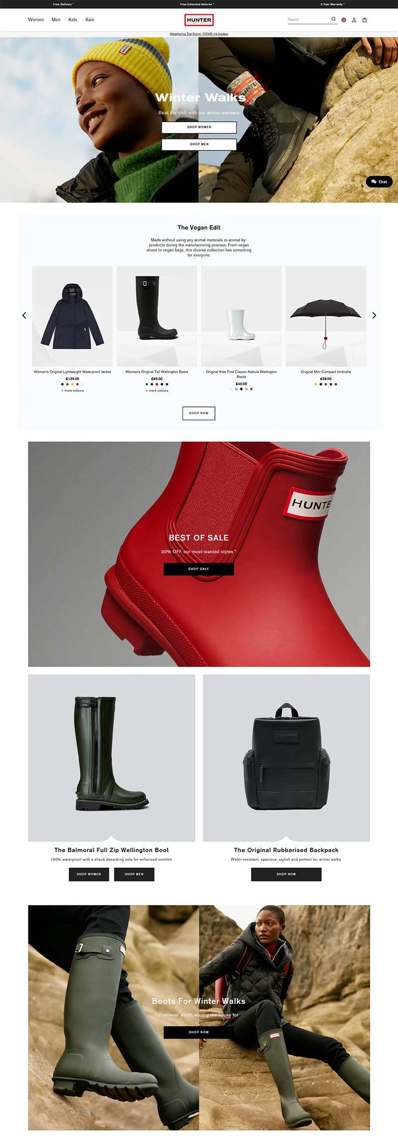 Hunter 英国时尚猎人靴品牌网站